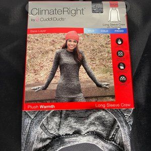 Cuddl Duds Climate Right Frigid Plush Warmth Long Sleeve Crew Size Small